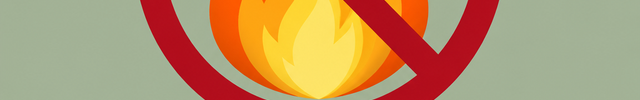 Fire with a red prohibition sign on a sage green background, with “October is Fire Protection Month” in deep red below